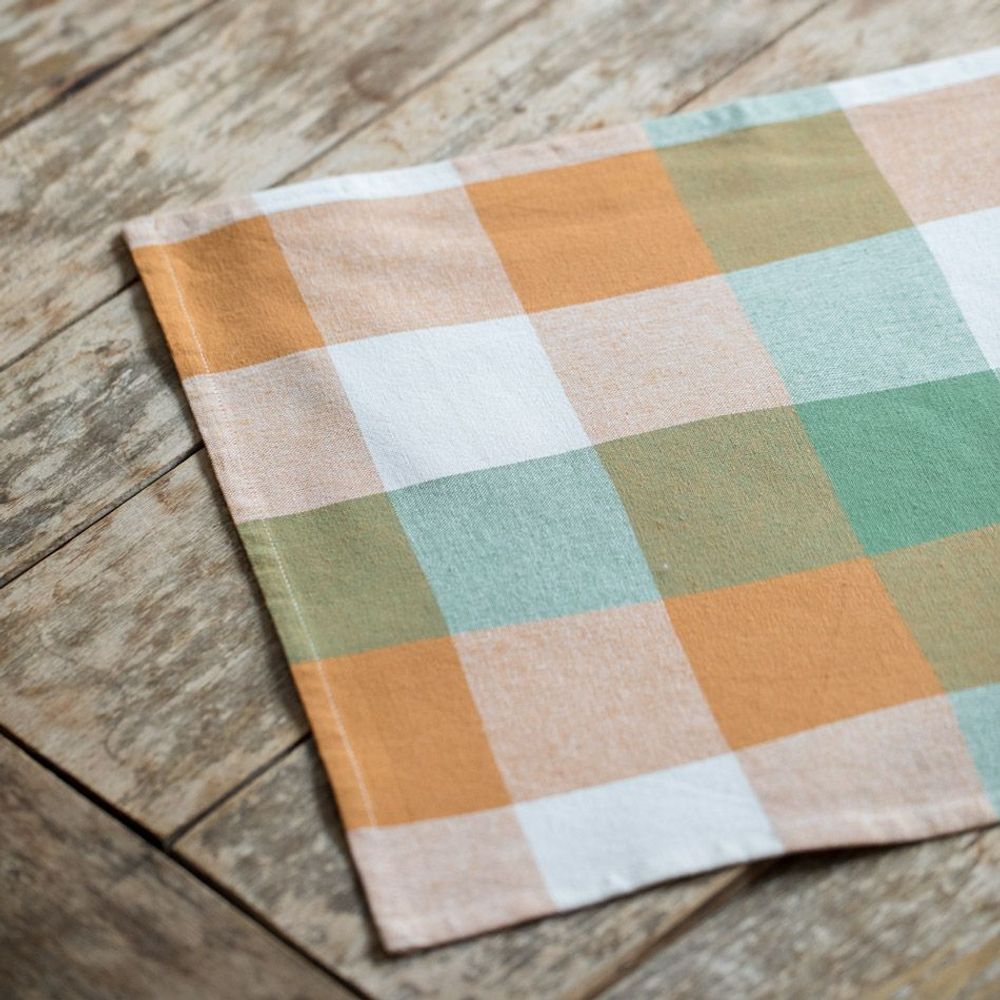 Sets de table - Napperon en Coton Multicolore Tissé à Carreaux - MAHE HOMEWARE