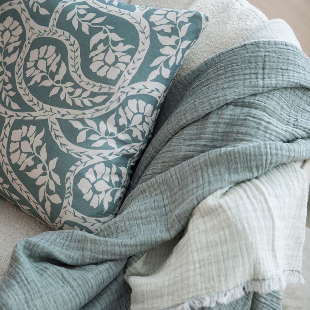 Bed linens - Cotton Gauze Plaid MAHE - MAHE HOMEWARE