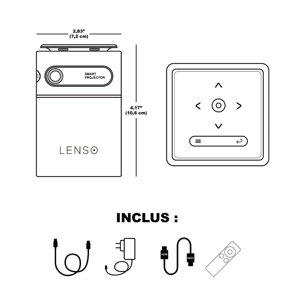 Other office supplies - Lenso See - 4K Portable HD Mini Video Projector - OUI SMART