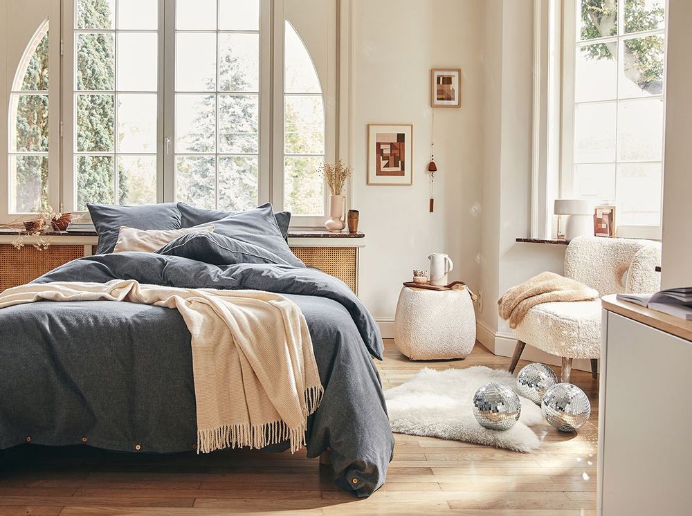 Bed linens - Frisson Anthracite - Flannel Duvet Set - ESSIX