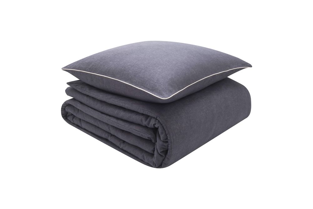 Bed linens - Frisson Anthracite - Flannel Duvet Set - ESSIX