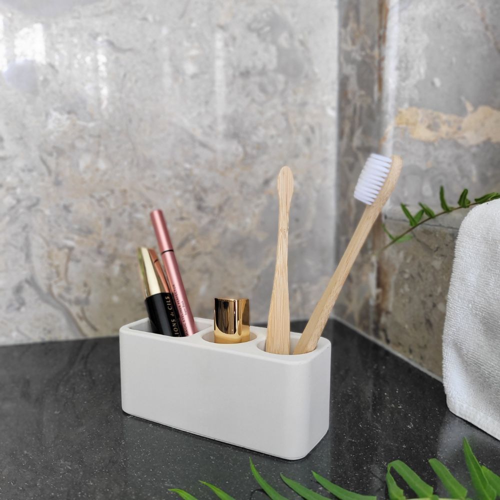 Chambres d'hôtels - Porte brosse à dents en pierre absorbant l'eau anti odeur anti moisissure blanc OLIKA - OSNA