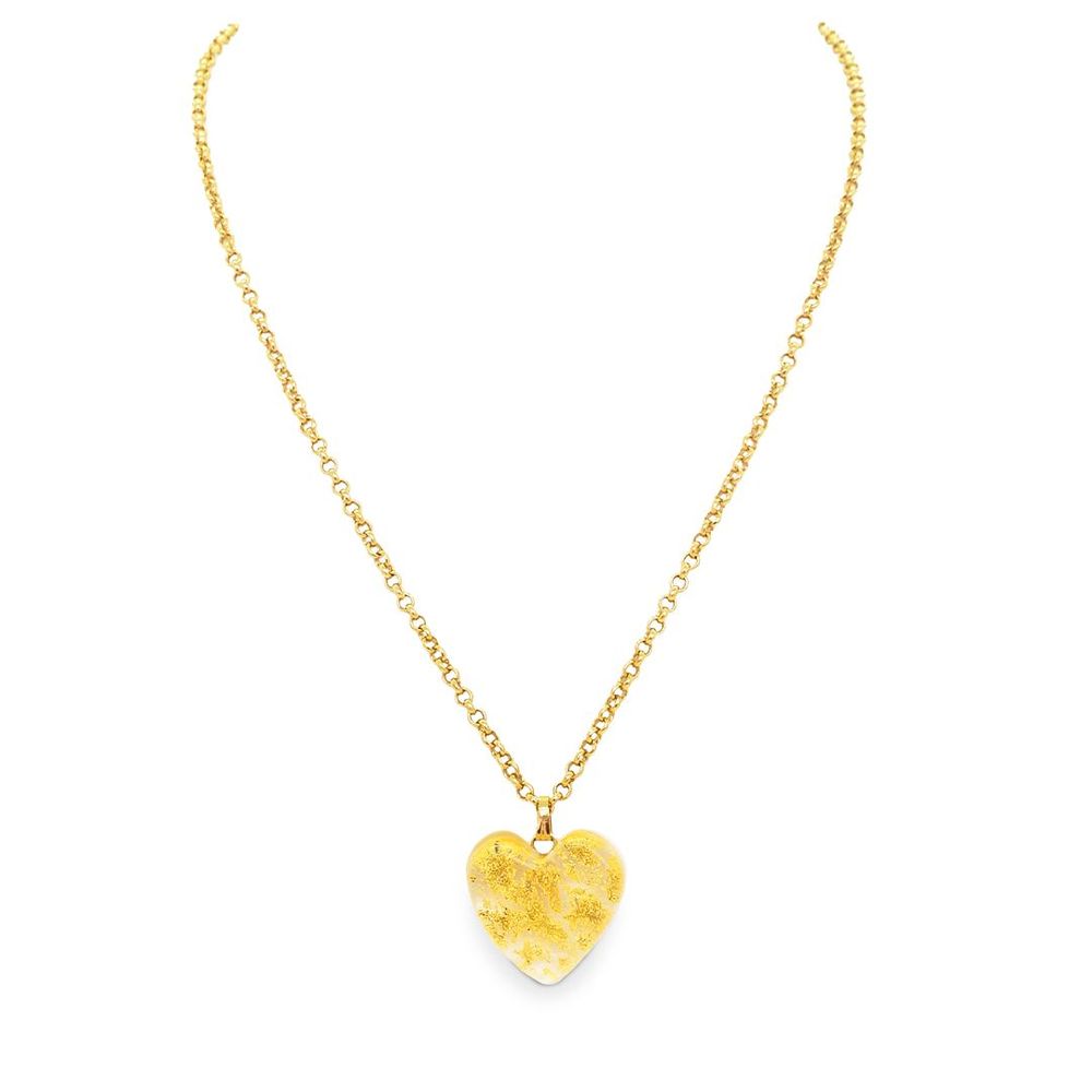 Bijoux - Collier coeur ORUS en verre de Murano - Doré - Verre - MILODINA