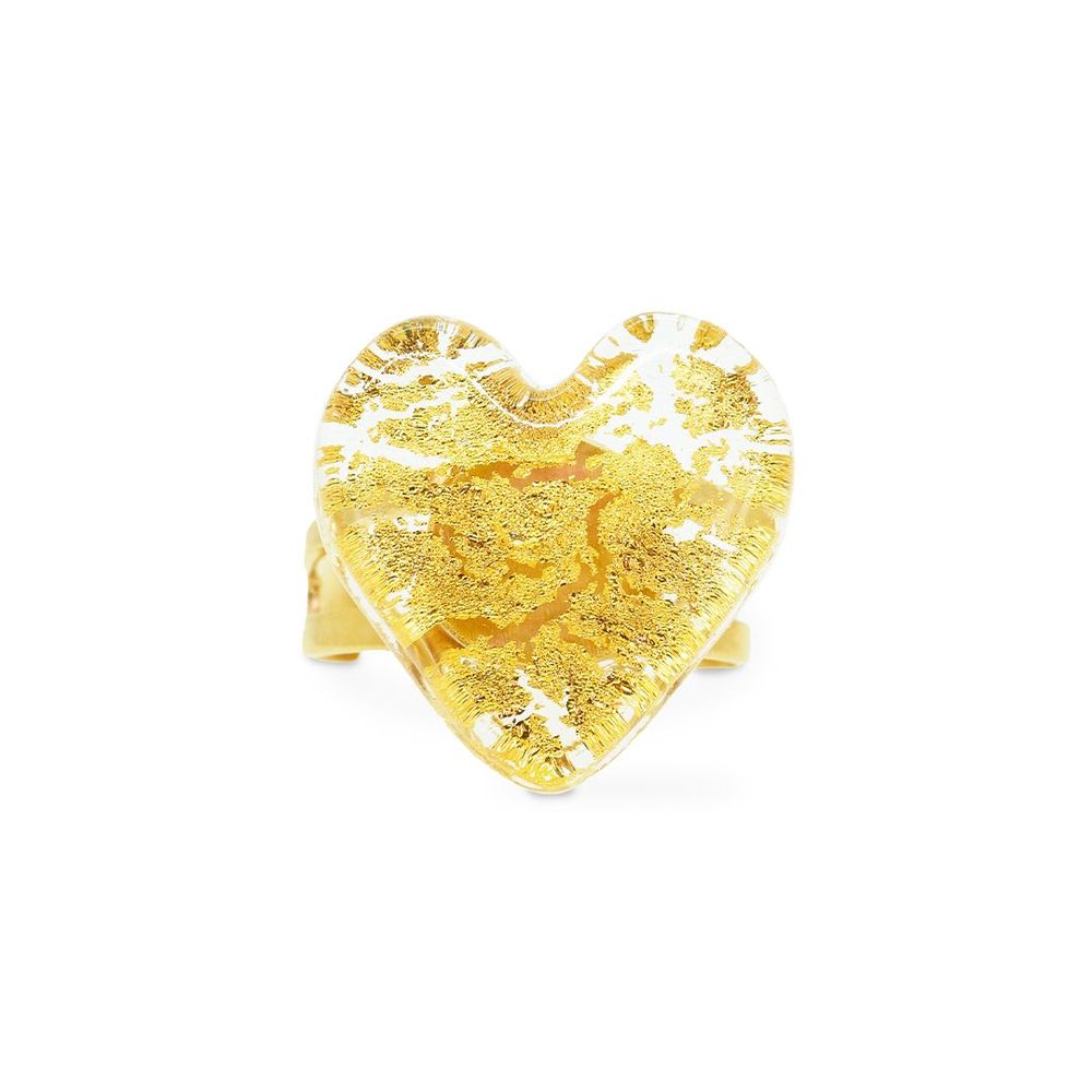 Homewear bien-être - Bague ORUS COEUR en verre de Murano - Doré - MILODINA