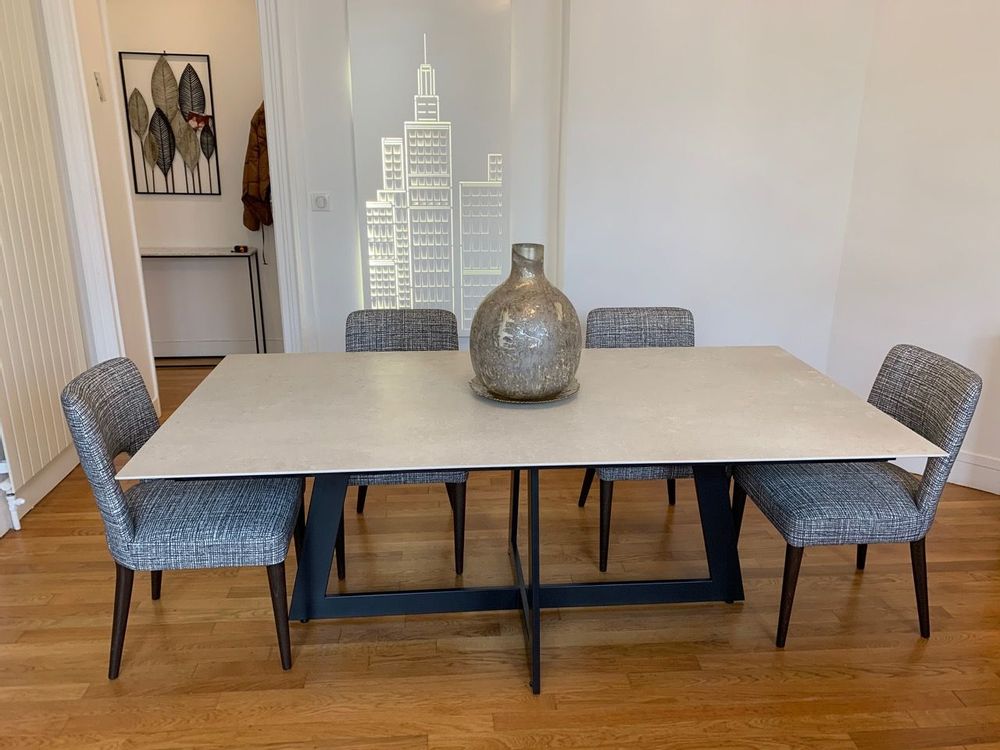 Dining Tables - Dining Table with Carat Leg - COLOMBUS MANUFACTURE FRANCE