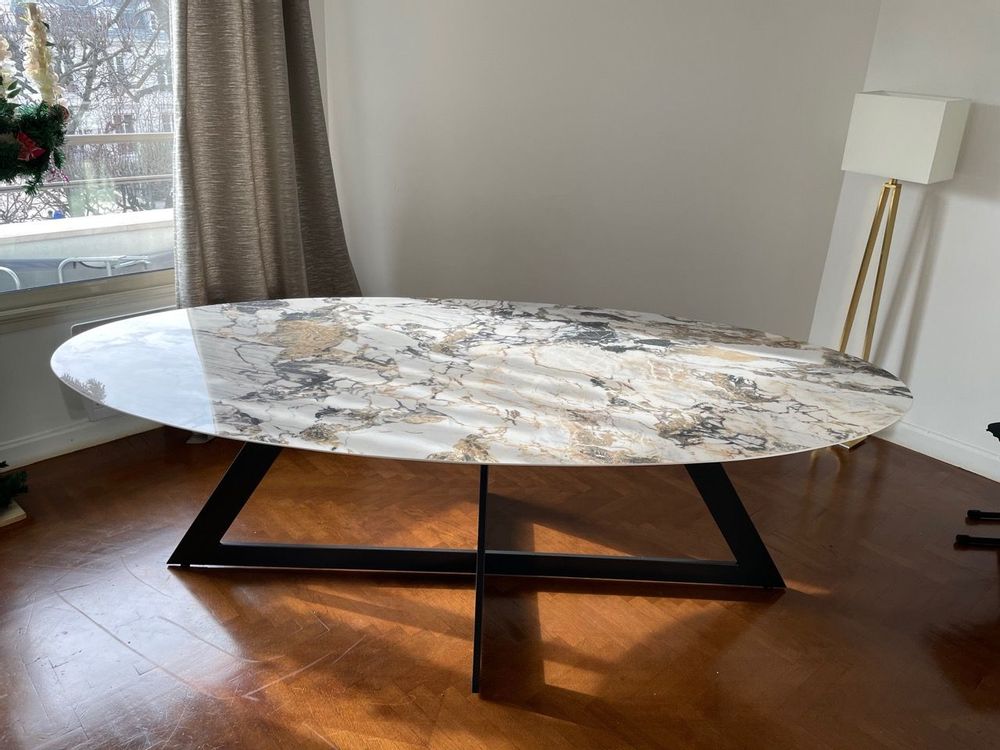 Dining Tables - Dining Table with Carat Leg - COLOMBUS MANUFACTURE FRANCE