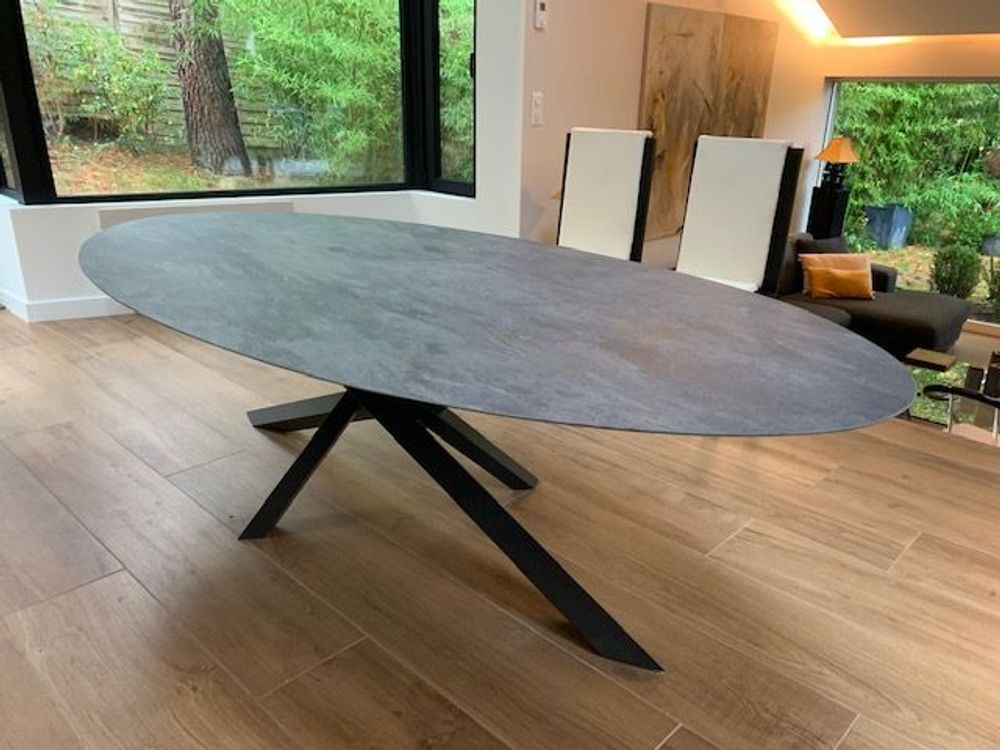 Tables Salle à Manger - Table repas en céramique Pied Versatile Colombus International - COLOMBUS MANUFACTURE FRANCE