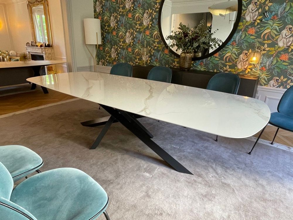 Tables Salle à Manger - Table repas en céramique Pied Versatile Colombus International - COLOMBUS MANUFACTURE FRANCE