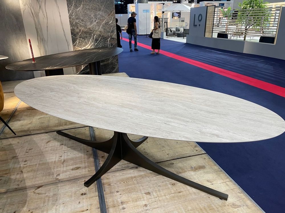 Dining Tables - Dining Table in ceramic with Eleonore Leg - COLOMBUS MANUFACTURE FRANCE