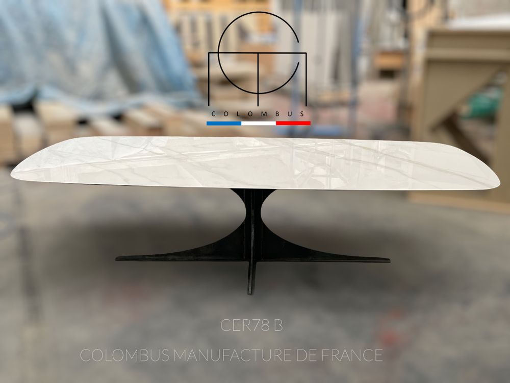 Dining Tables - Dining Table in ceramic with Eleonore Leg - COLOMBUS MANUFACTURE FRANCE