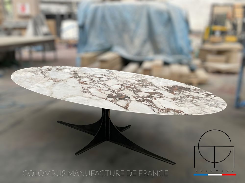 Dining Tables - Dining Table in ceramic with Eleonore Leg - COLOMBUS MANUFACTURE FRANCE