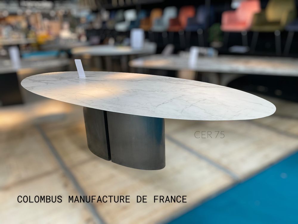 Dining Tables - Dining Table in ceramic with Vendome Leg - COLOMBUS MANUFACTURE FRANCE