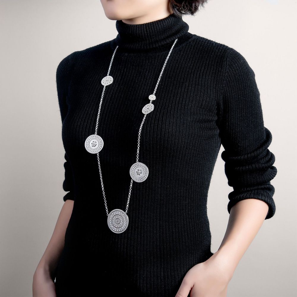 Bijoux - Collier Long en Filigrane Tambour de Fortune. - WEI YEE INTERNATIONAL LIMITED