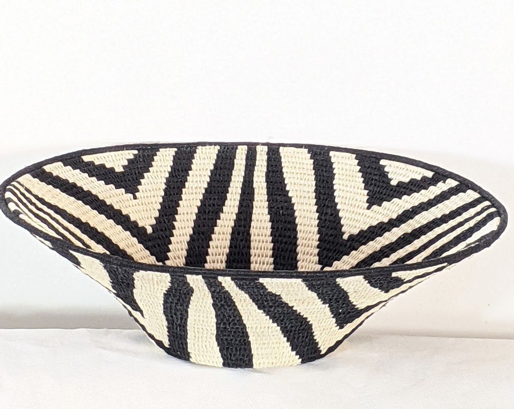Unique pieces - Black and cream zebra basket - MALKIA HOME