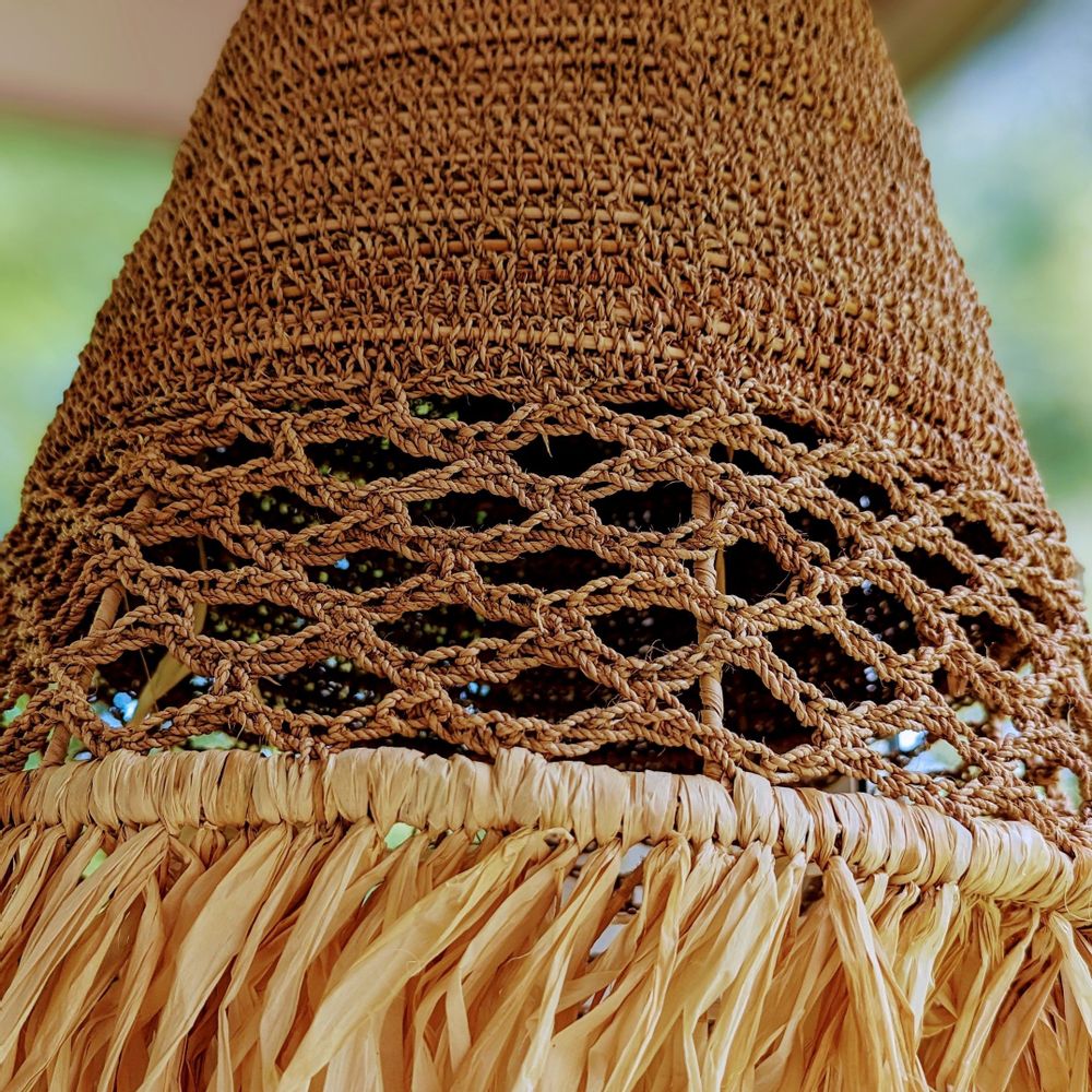 Hanging lights - Set of 3 openwork Suspensions in Sisal and Raffia (Bali) SASRS11 - BALINAISA