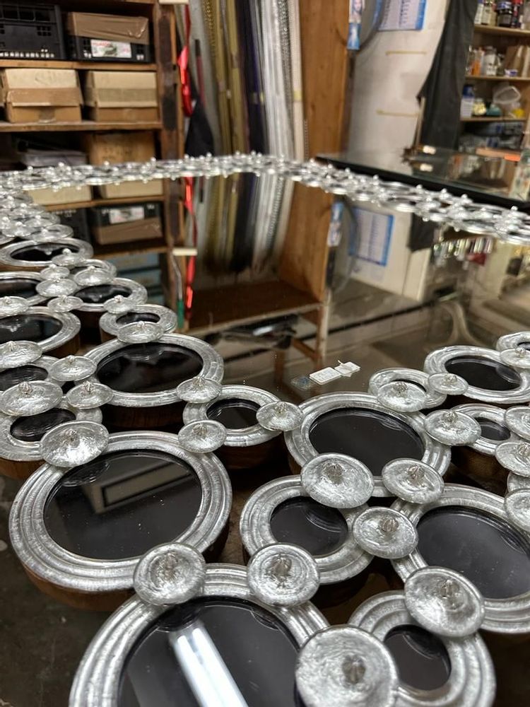 Ensembles muraux - Miroir Vénitien - Anneaux en verre - MILODINA