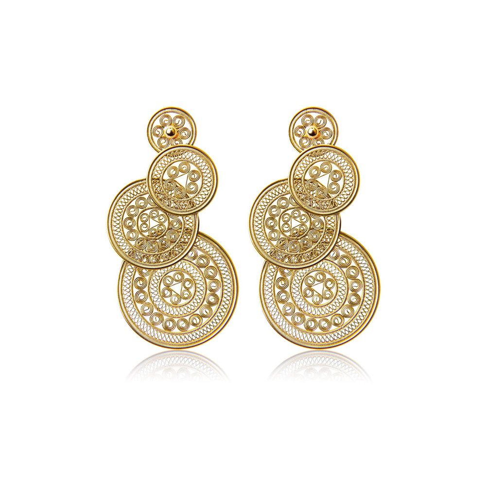 Bijoux - Boucles D'oreilles En Filigrane À Tambour Fortune Superposées - WEI YEE INTERNATIONAL LIMITED