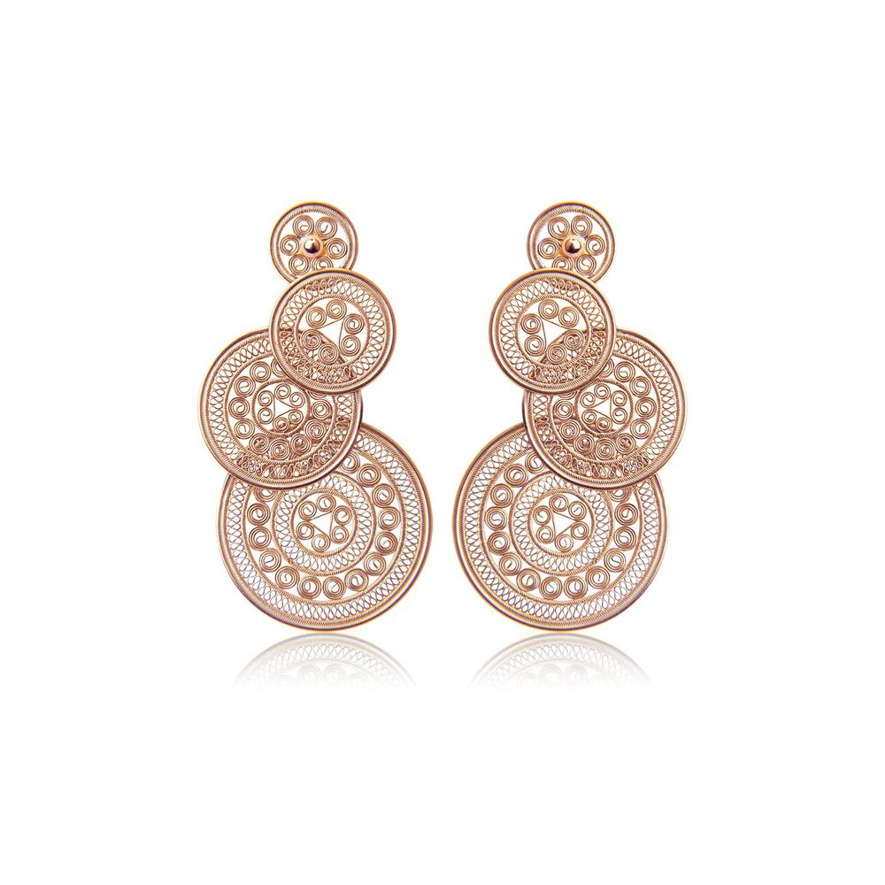 Jewelry - Overlap Fortune Drum Filigree Earrings - WEI YEE INTERNATIONAL LIMITED