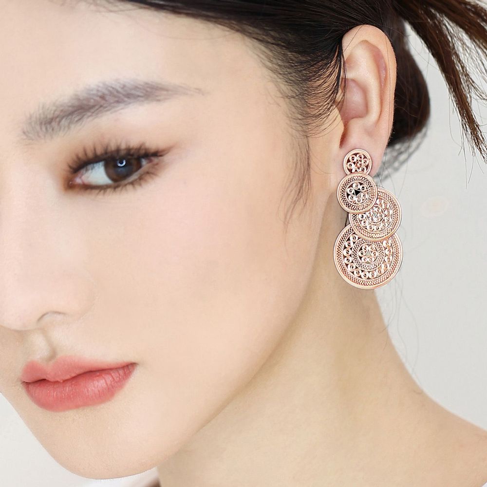 Jewelry - Overlap Fortune Drum Filigree Earrings - WEI YEE INTERNATIONAL LIMITED
