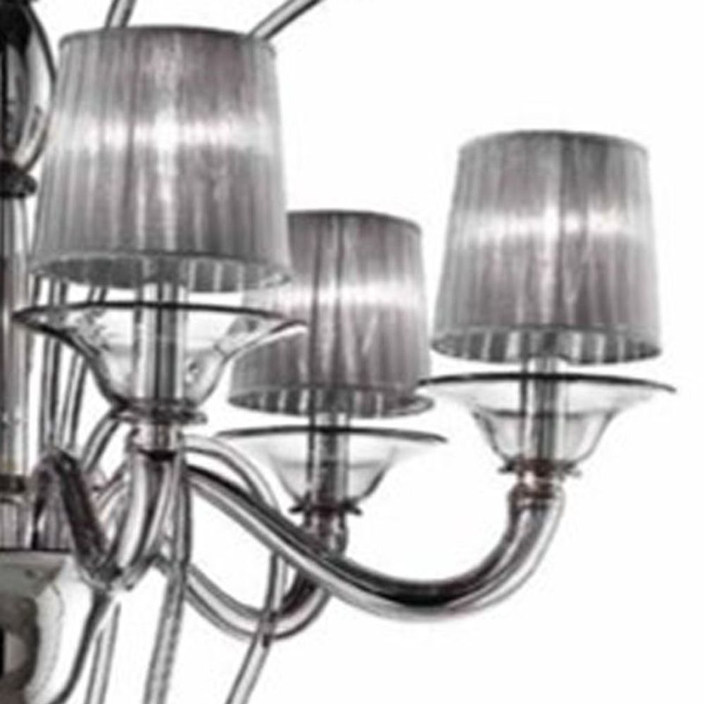Unique pieces - Murano glass scroll chandelier with pleated lampshade - MILODINA