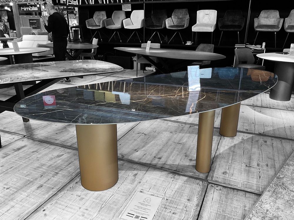 Tables Salle à Manger - Table repas en céramique Pied Byblos - COLOMBUS MANUFACTURE FRANCE