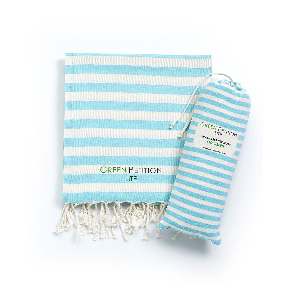 Sarongs - Mare Capri Fouta Towel 90x180 cm - GREEN PETITION