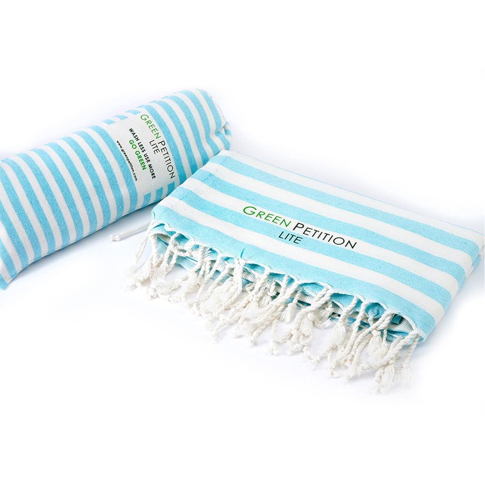 Sarongs - Mare Capri Fouta Towel 90x180 cm - GREEN PETITION