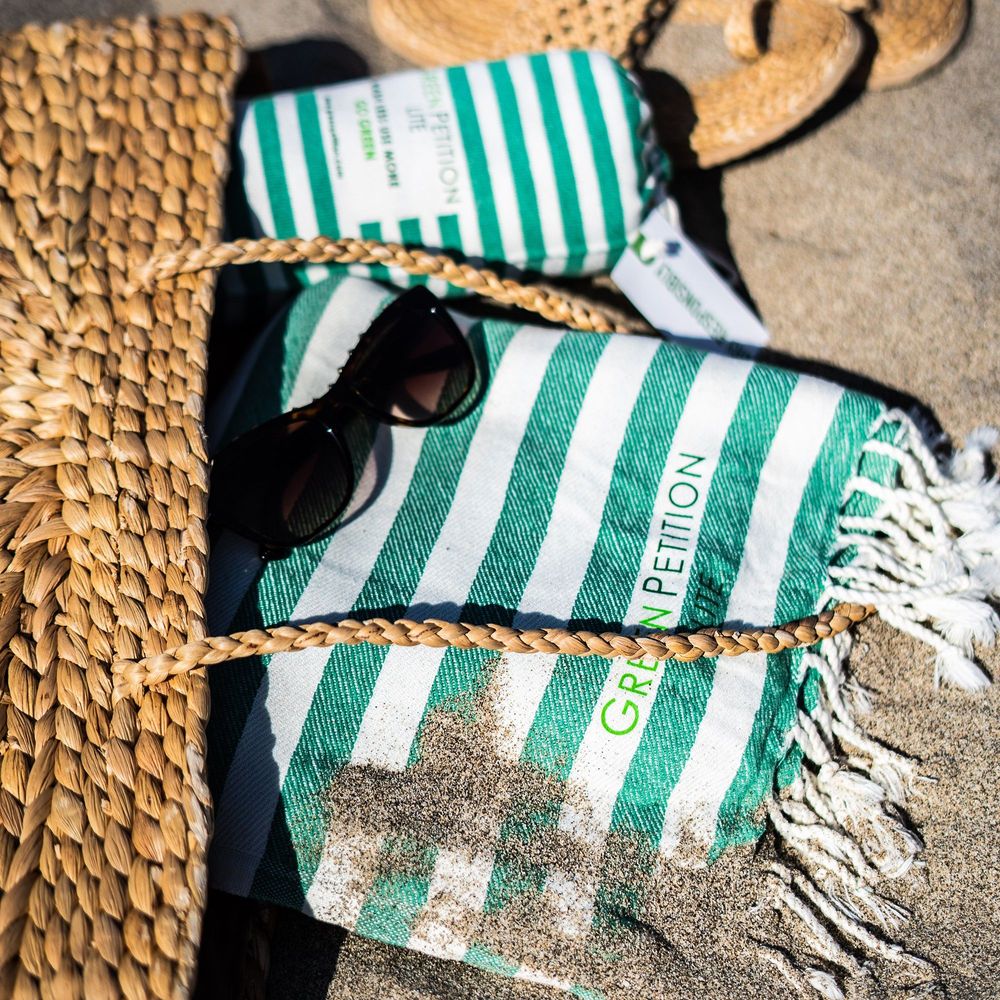 Serviettes de bain - Serviette à fouta Mare Lime 90x180 cm - GREEN PETITION