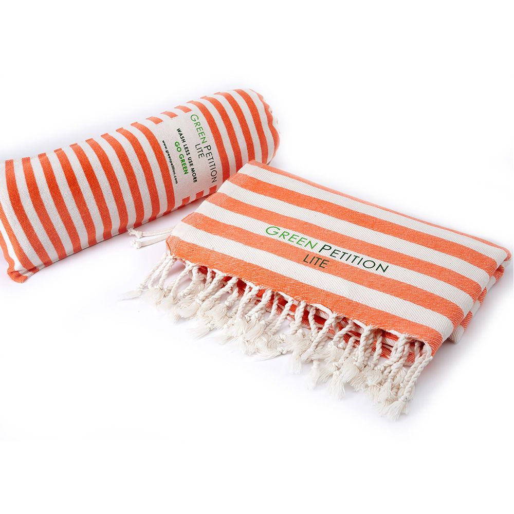 Bath towels - Mare Tangerine Fouta Towel 90x180 cm - GREEN PETITION
