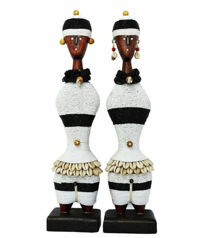 Objets de décoration - Poupées namji, poupées africaines, déco ethnique, objet de décoration, poupées en bois et perle ou poupées de fertilité ou poupées pour décoration d'intérieur - HOME DECOR FR