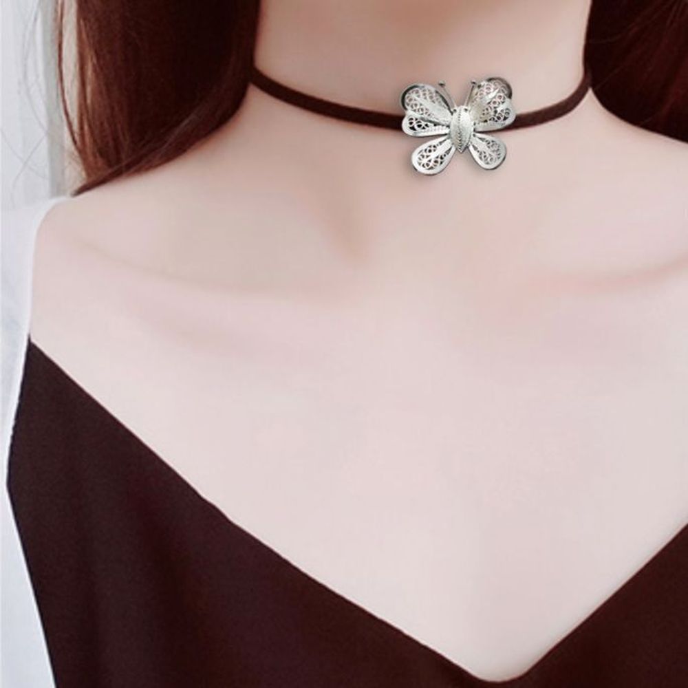 Bijoux - Collier Ras du Cou Papillon Dansant En Filigrane - WEI YEE INTERNATIONAL LIMITED