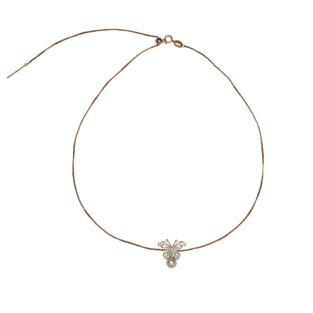 Jewelry - Dancing butterfly filigree Akoya bead pendant (free necklace) - WEI YEE INTERNATIONAL LIMITED