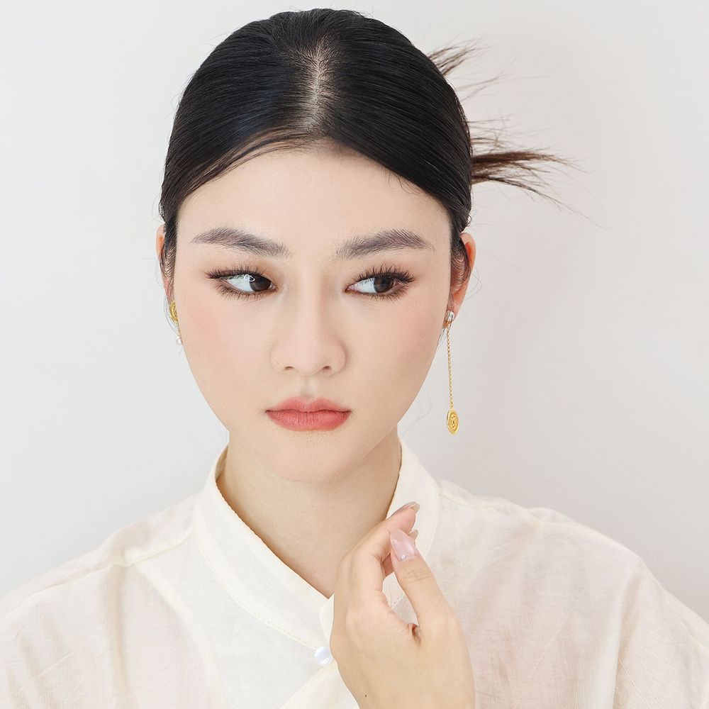 Bijoux - Boucles d'oreilles asymétriques filigraneperles Tambour de Fortune - WEI YEE INTERNATIONAL LIMITED