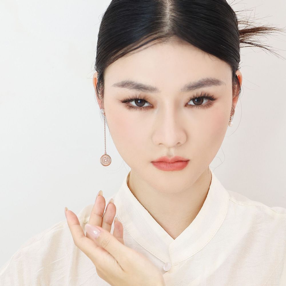 Bijoux - Boucles d'oreilles asymétriques filigraneperles Tambour de Fortune - WEI YEE INTERNATIONAL LIMITED