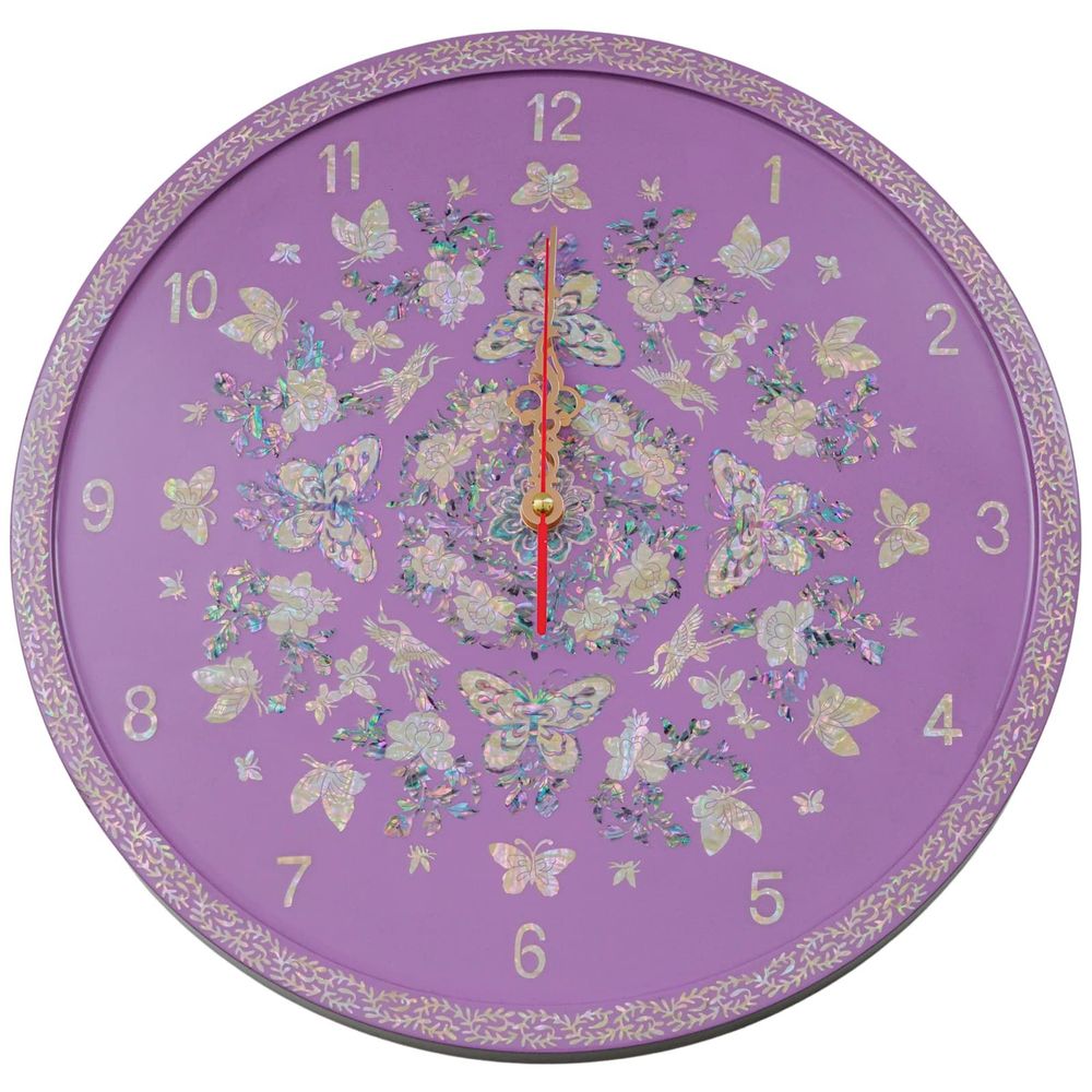 Clocks - Mother of Pearl Wall Clock - FEBRUARY MOUNTAIN