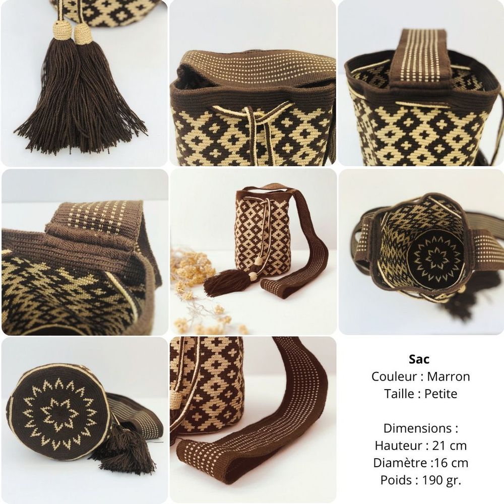 Bags and totes - Women's handmade cotton shoulder bag " Wayuu” small - L'ÉCO MAISON DÉCORATION