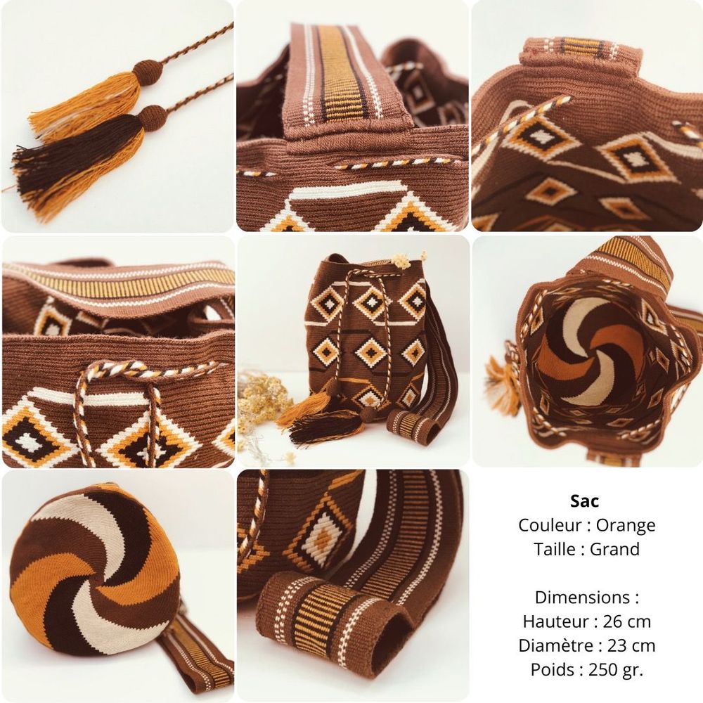 Sacs et cabas - Sac bandoulière "Wayuu" grande pour Femme en Cotton fait main - L'ÉCO MAISON DÉCORATION