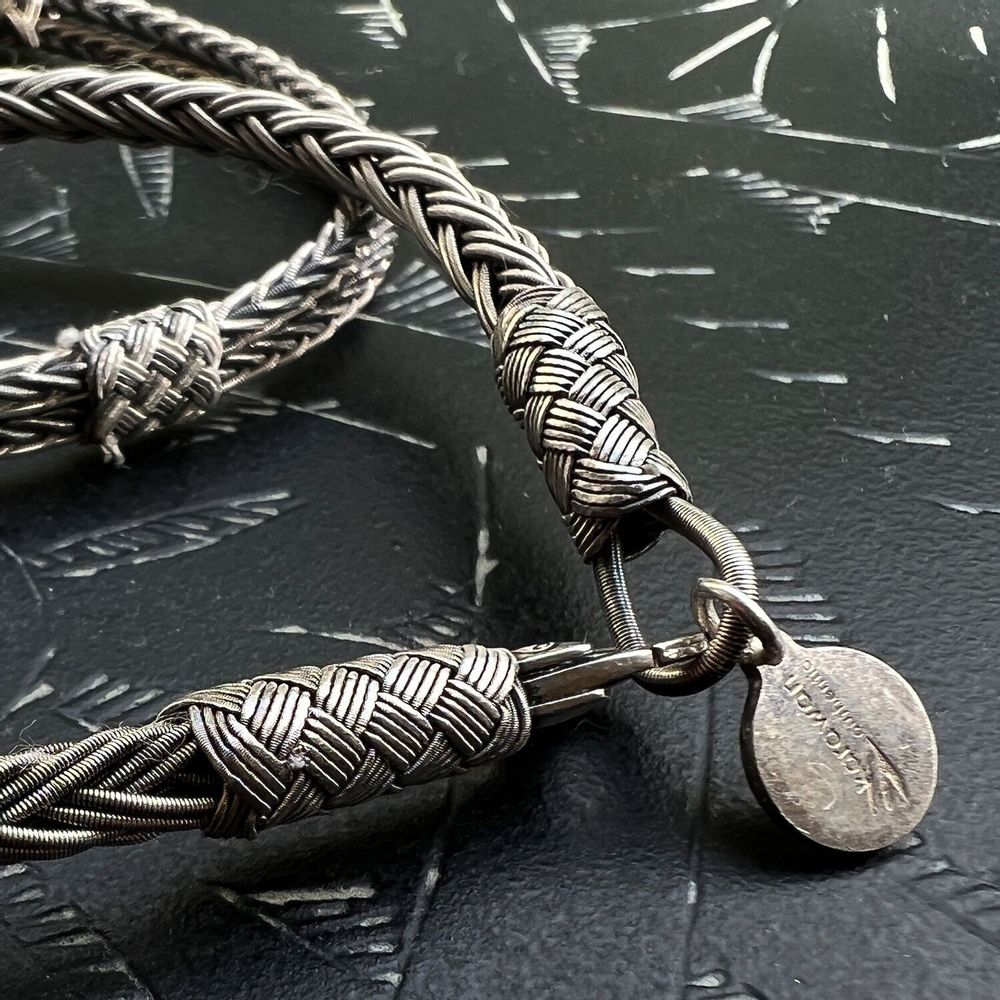 Bracelets - BRACELET TRESSE RONDE - ARGENT ET ARGENT OXYDÉ - FAIT MAIN - HOMME&FEMME - KARAWAN AUTHENTIC