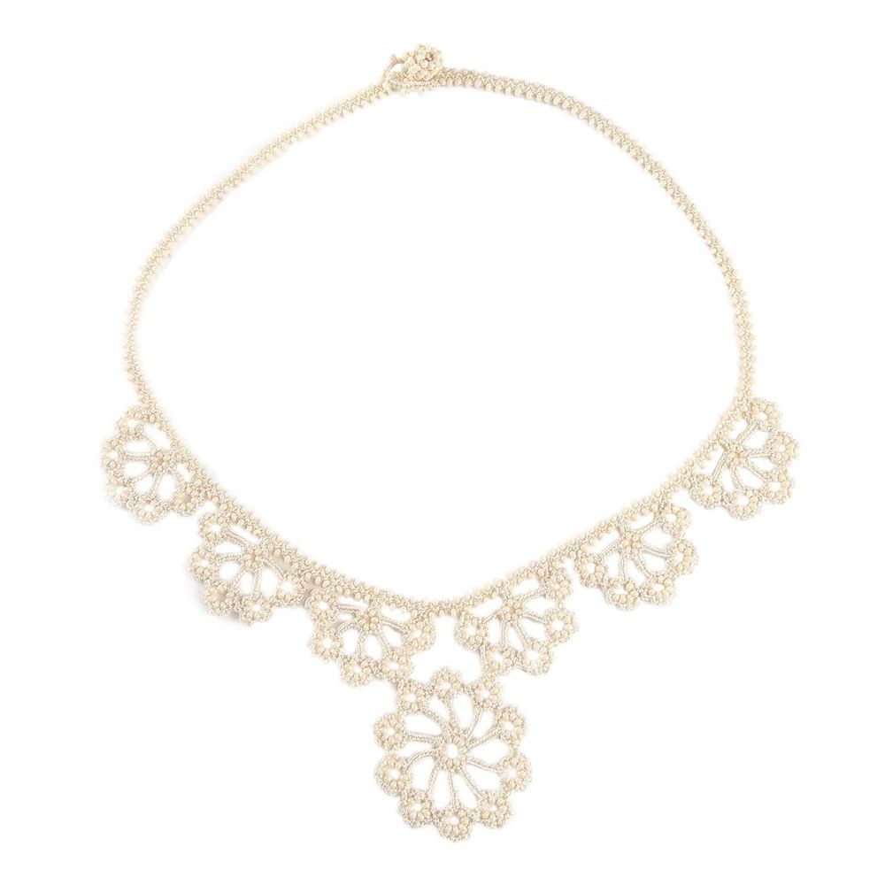 Jewelry - NECKLACE\" HAWA\” - BEIGE CREAM - KARAWAN AUTHENTIC