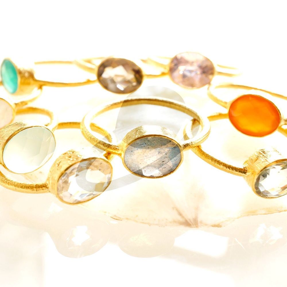 Jewelry - GOLD-PLATED RING\" DROP\” SMOKY QUARTZ - KARAWAN AUTHENTIC