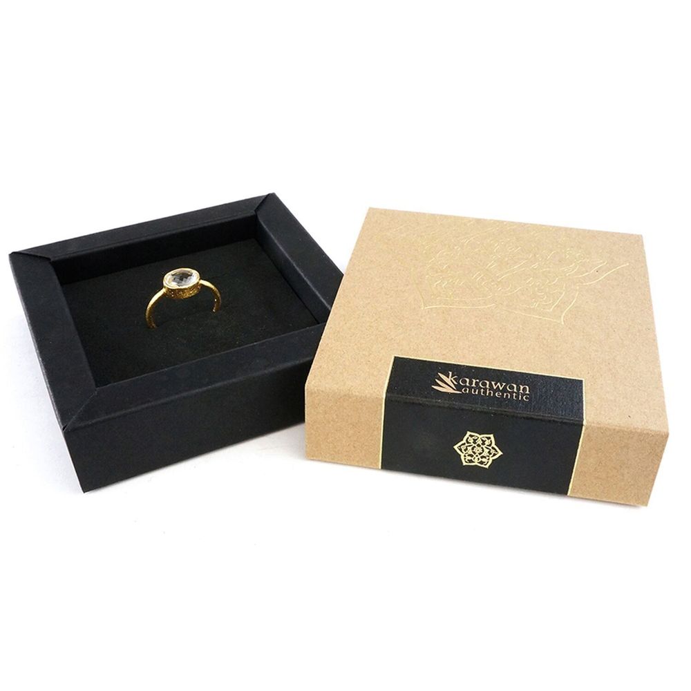 Jewelry - GOLD-PLATED RING\" DROP\” SMOKY QUARTZ - KARAWAN AUTHENTIC