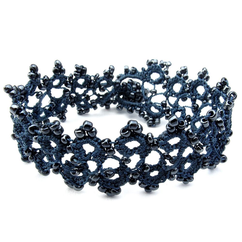 Bracelets - BRACELET TEXTILE "HUSNU" - LAGON - KARAWAN AUTHENTIC