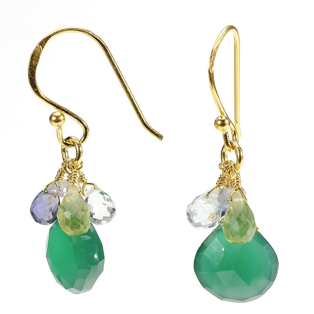 Bijoux - BOUCLES D'OREILLES "GRAPES" VERT ONYX - KARAWAN AUTHENTIC