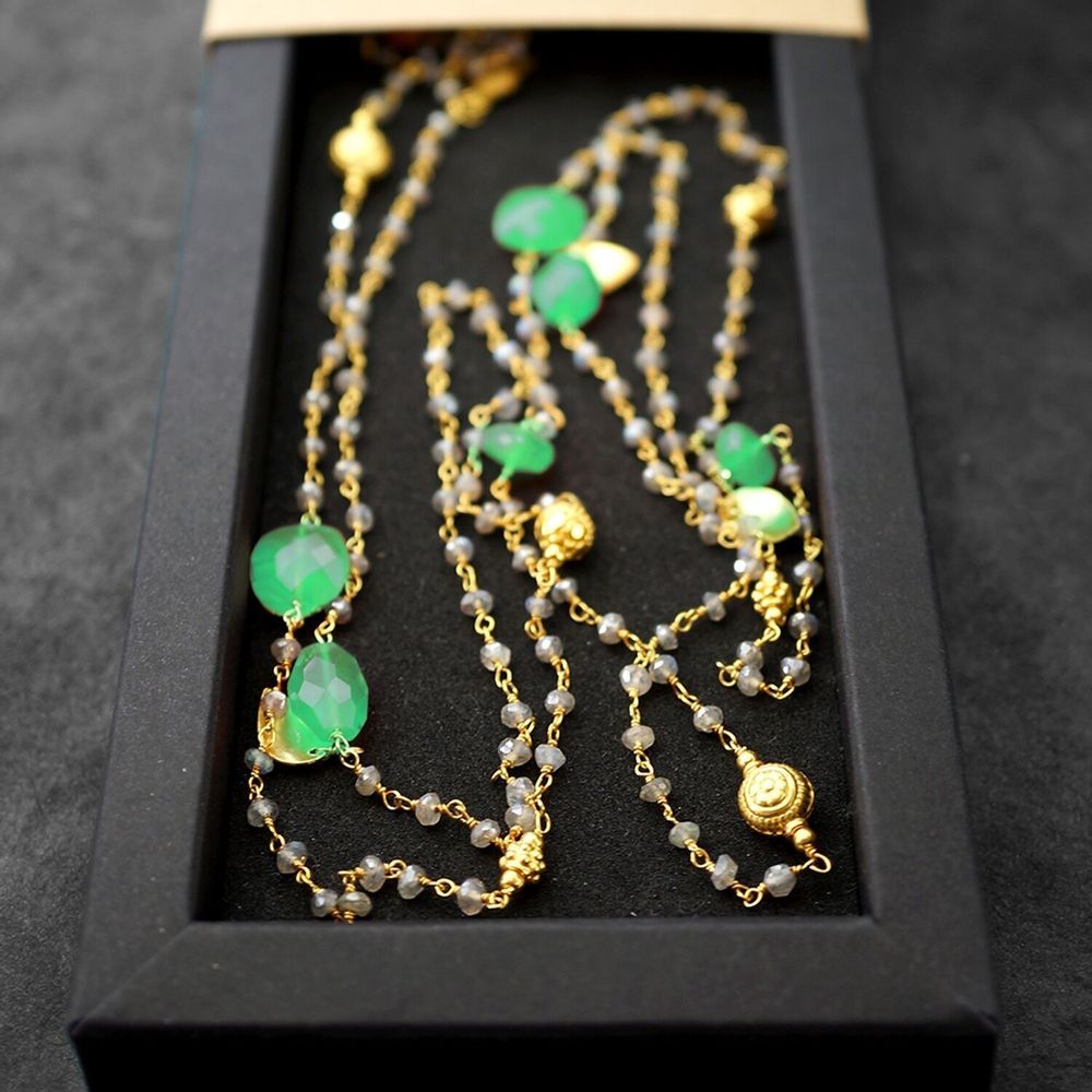 Bijoux - SAUTOIR "ANI" VERT ONYX - KARAWAN AUTHENTIC