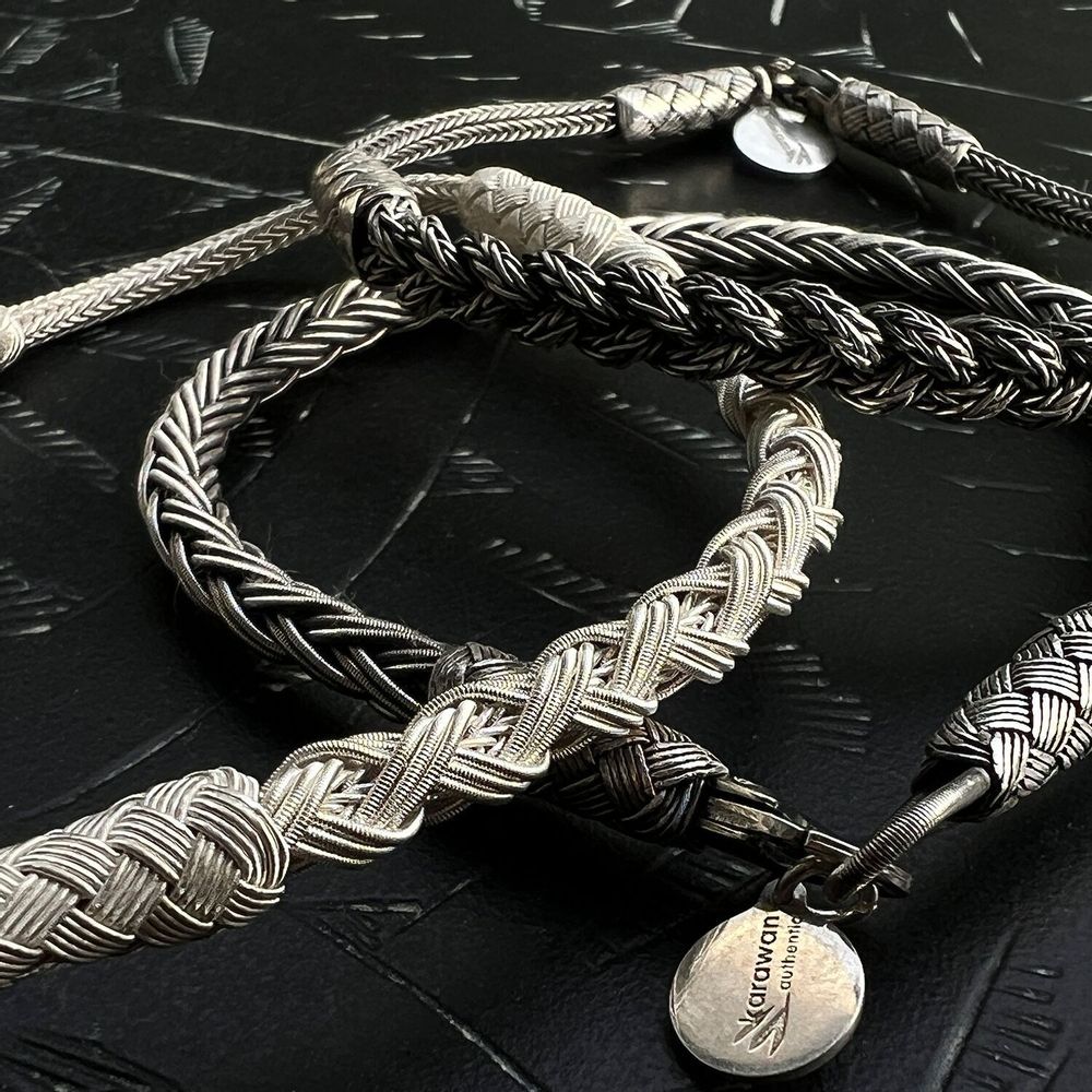 Bracelets - 925 SILVER BRAIDED BRACELET FOR MEN AND WOMEN - KARAWAN AUTHENTIC
