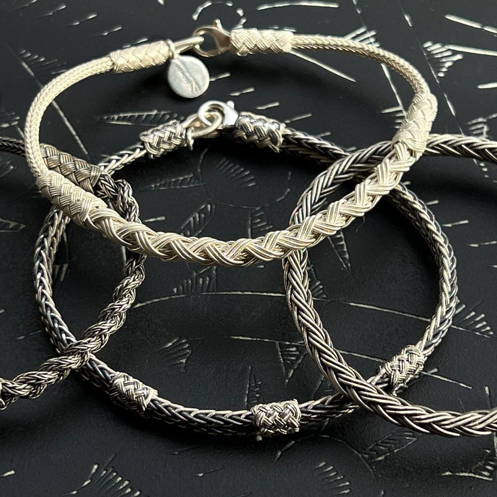 Bracelets - 925 SILVER BRAIDED BRACELET FOR MEN AND WOMEN - KARAWAN AUTHENTIC