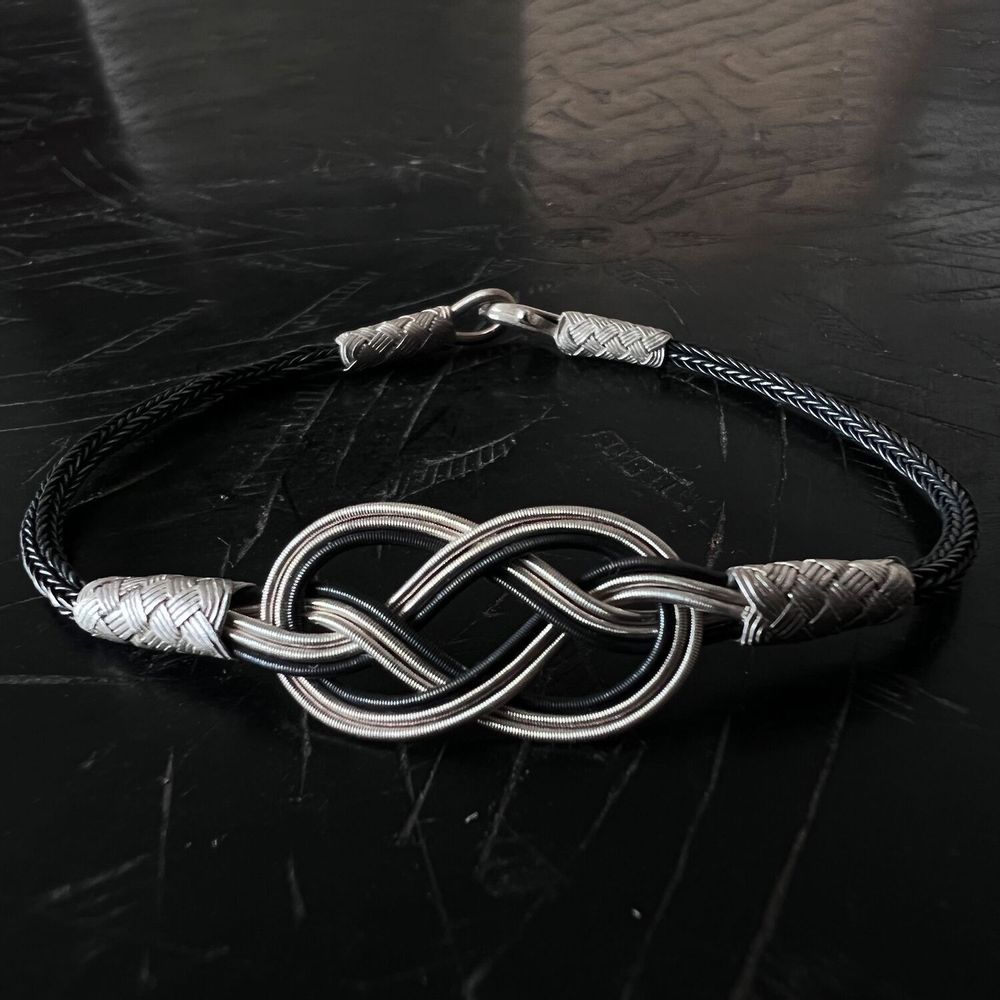Bracelets - INFINITY BRACELET - SILVER AND OXIDIZED SILVER - HANDMADE - MEN&WOMEN - KARAWAN AUTHENTIC