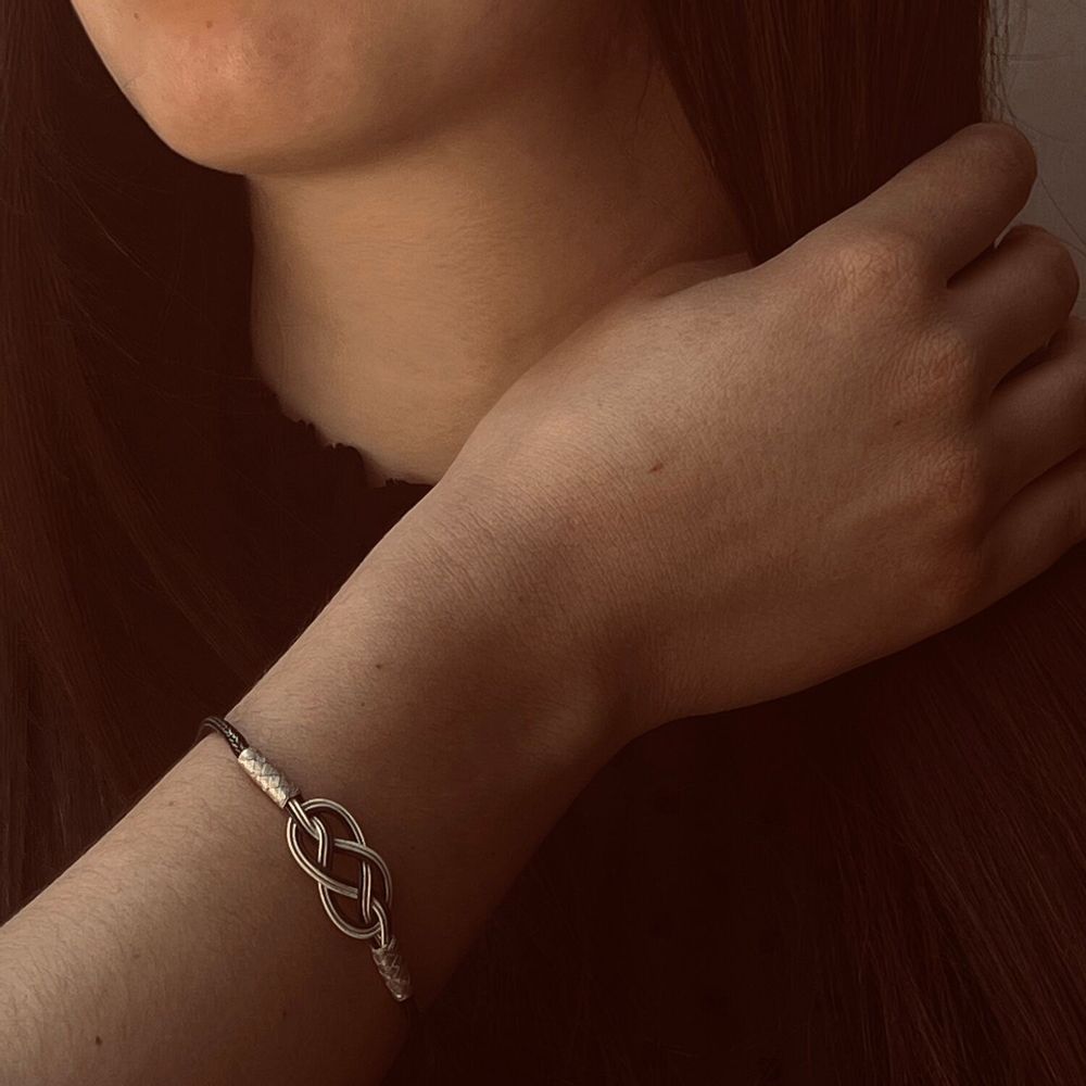 Bracelets - INFINITY BRACELET - SILVER AND OXIDIZED SILVER - HANDMADE - MEN&WOMEN - KARAWAN AUTHENTIC