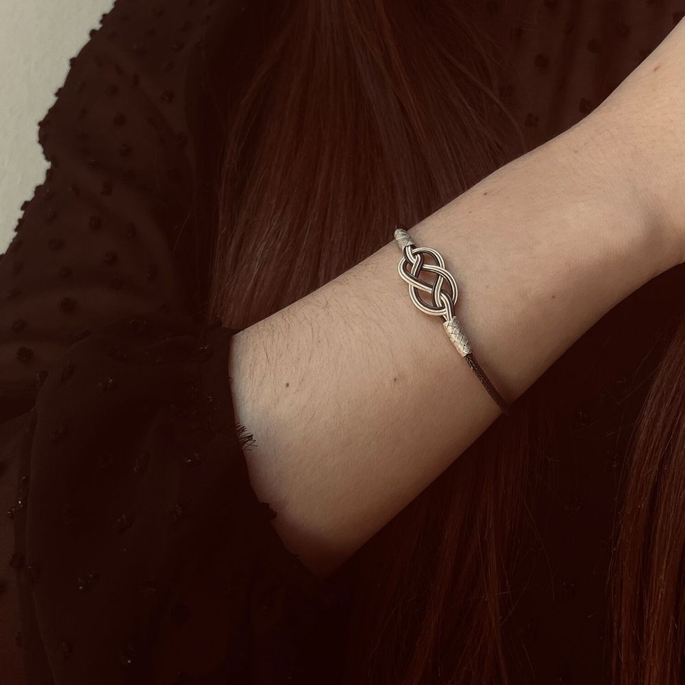 Bracelets - INFINITY BRACELET - SILVER AND OXIDIZED SILVER - HANDMADE - MEN&WOMEN - KARAWAN AUTHENTIC