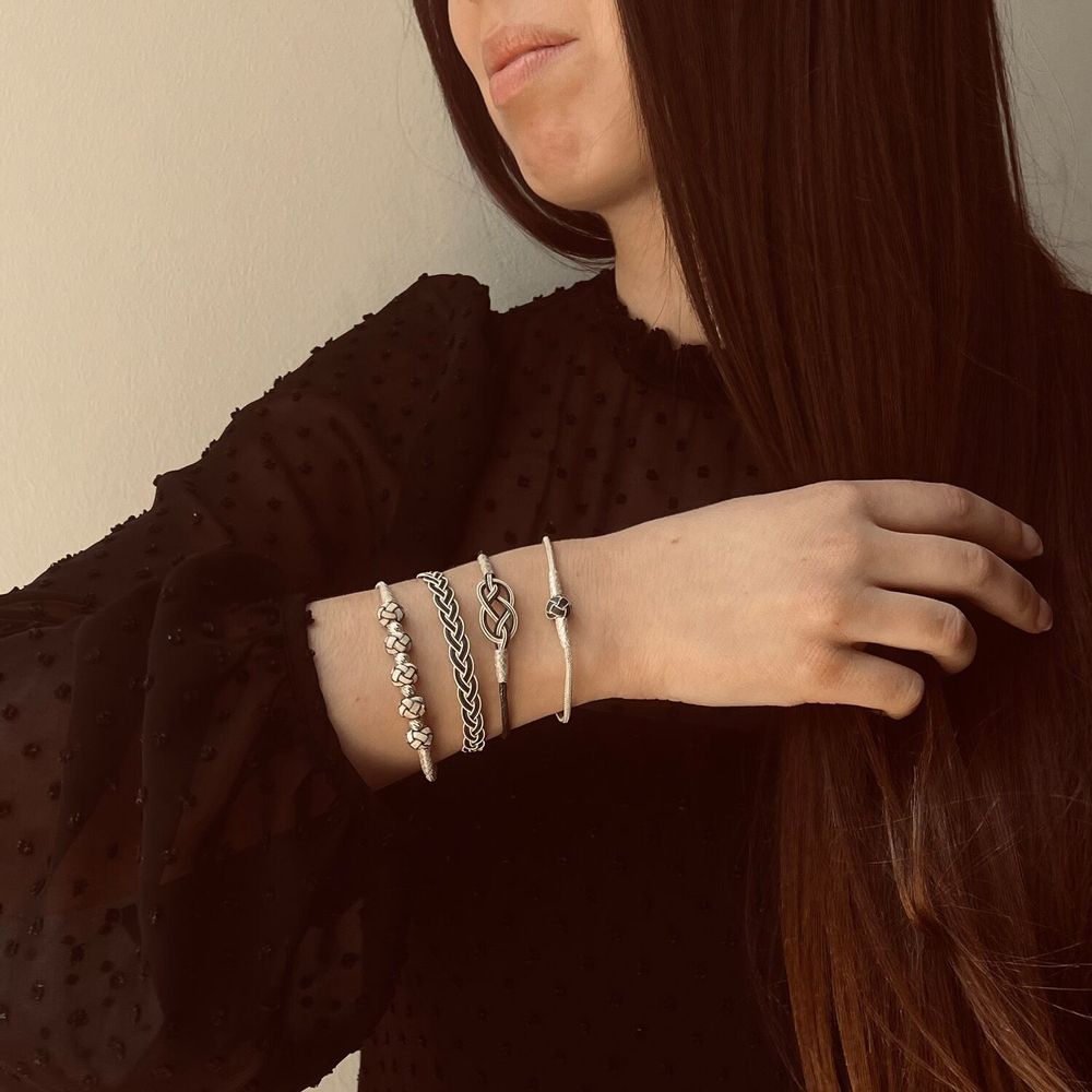 Bracelets - INFINITY BRACELET - SILVER AND OXIDIZED SILVER - HANDMADE - MEN&WOMEN - KARAWAN AUTHENTIC